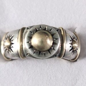 David & Ronnie Sterling Silver 14K gold Sun Band Ring, 6.25, preloved